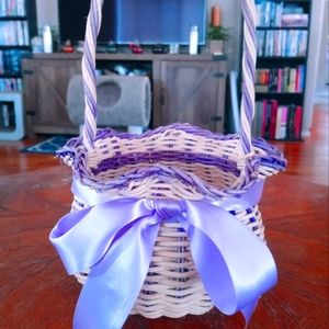 Lavender flower girl basket